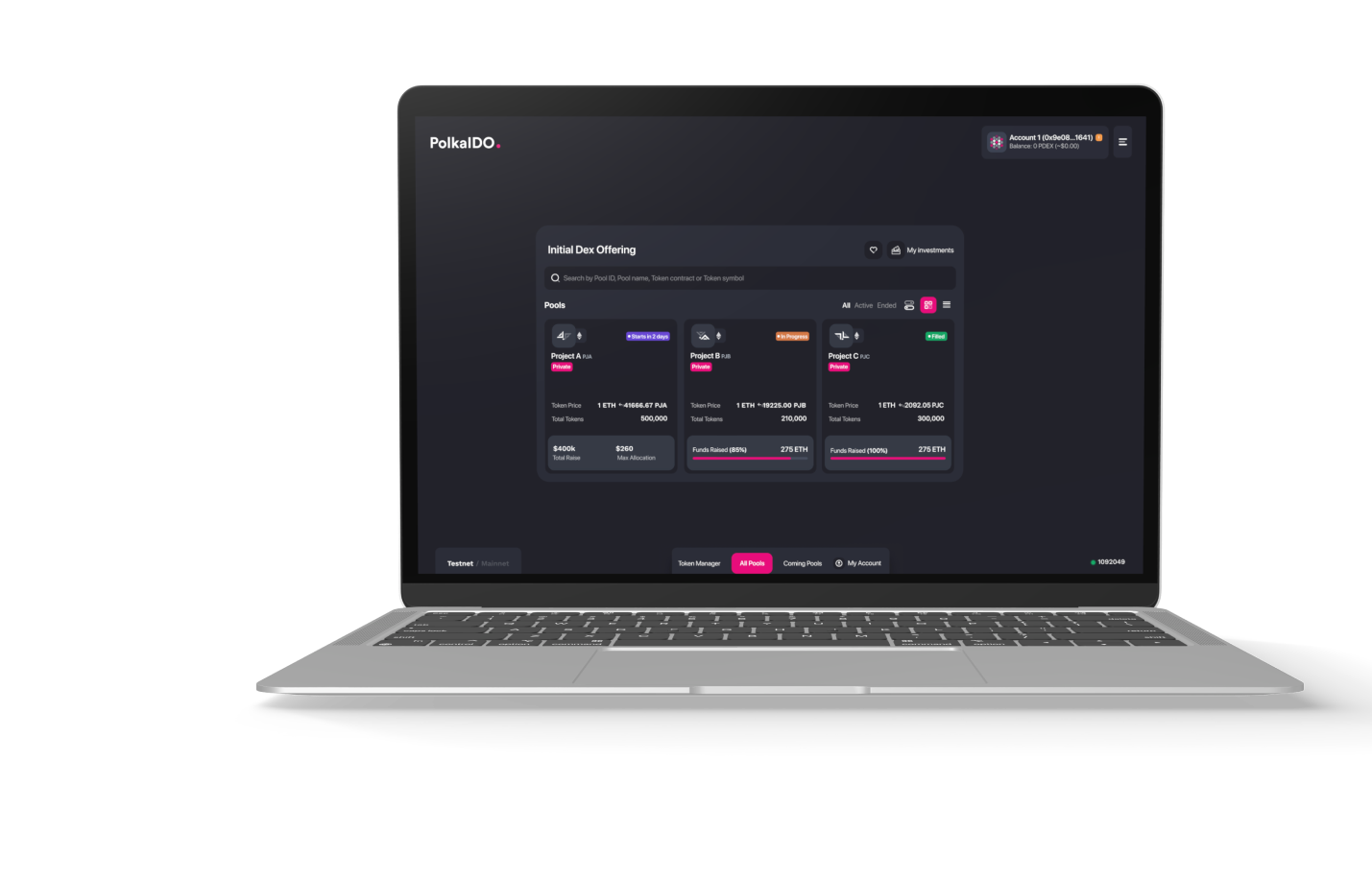 Polkaido platform mockup